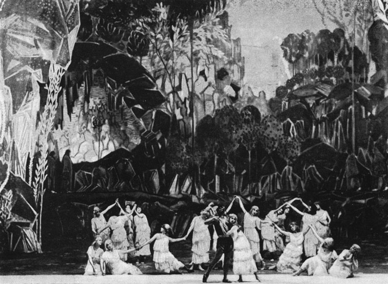 Рис. 141. 'Прелюды'. Сцена из балета. Мариинский театр. 1913